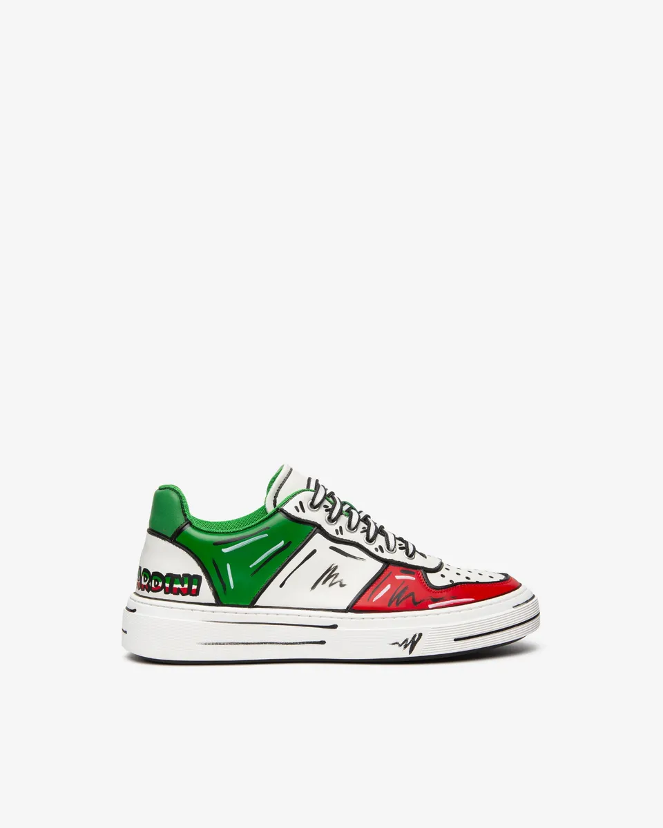 NeroGiardini Sneakers Homme Cuir Baskets Drapeau Italien
