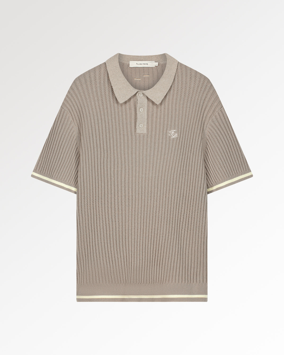 Filling Pieces Knit Polo Boucle polo maille blanc Pure