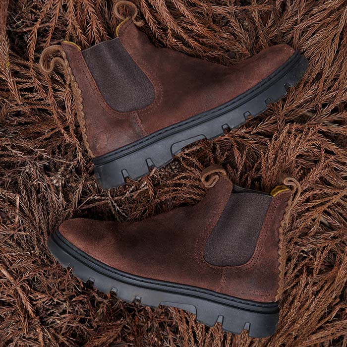 Satorisan Unalome Chelsea bottines cuir marron walnut