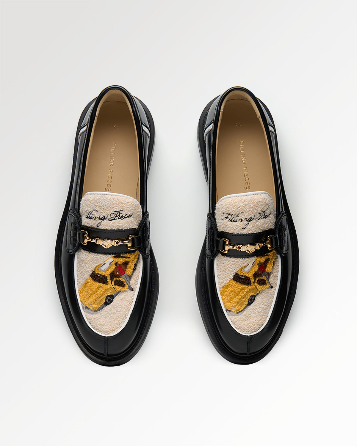 Filling Pieces Yellow Cab mocassin cuir noir Black