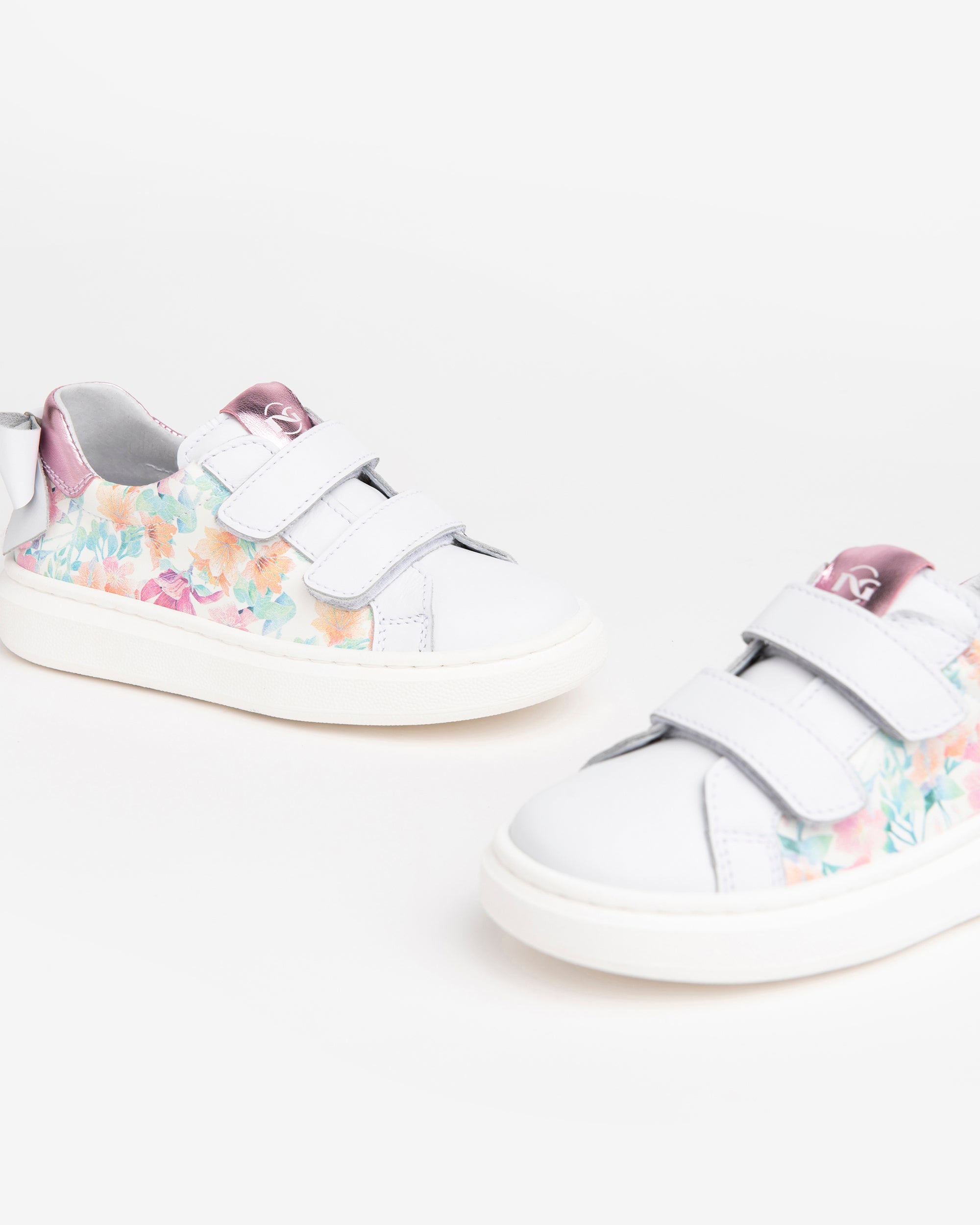 NeroGiardini Sneakers Kids Fille Cuir Lamé Floral Scratch