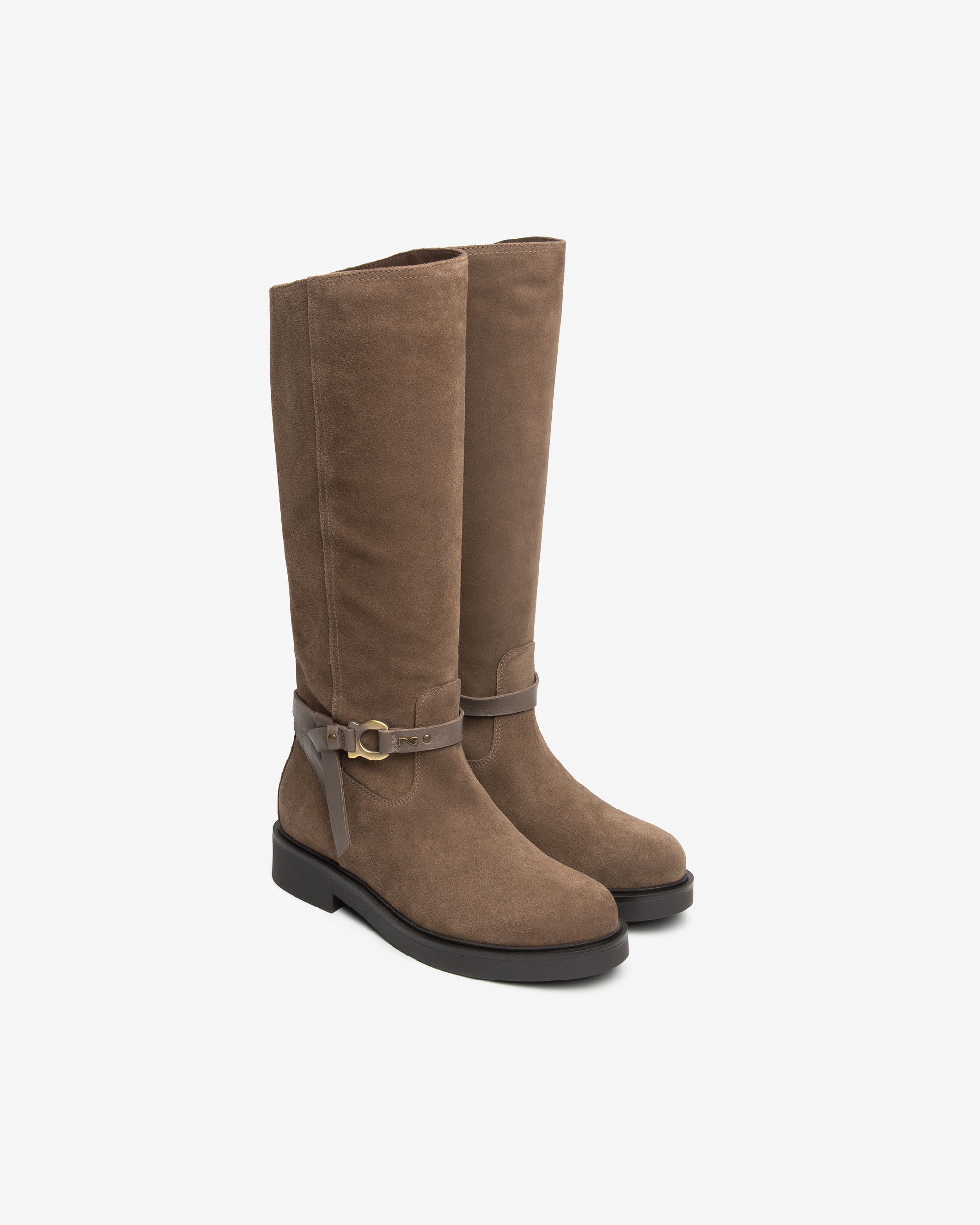 NeroGiardini Bottes Femme Cuir Velours Daim Talon 35 mm