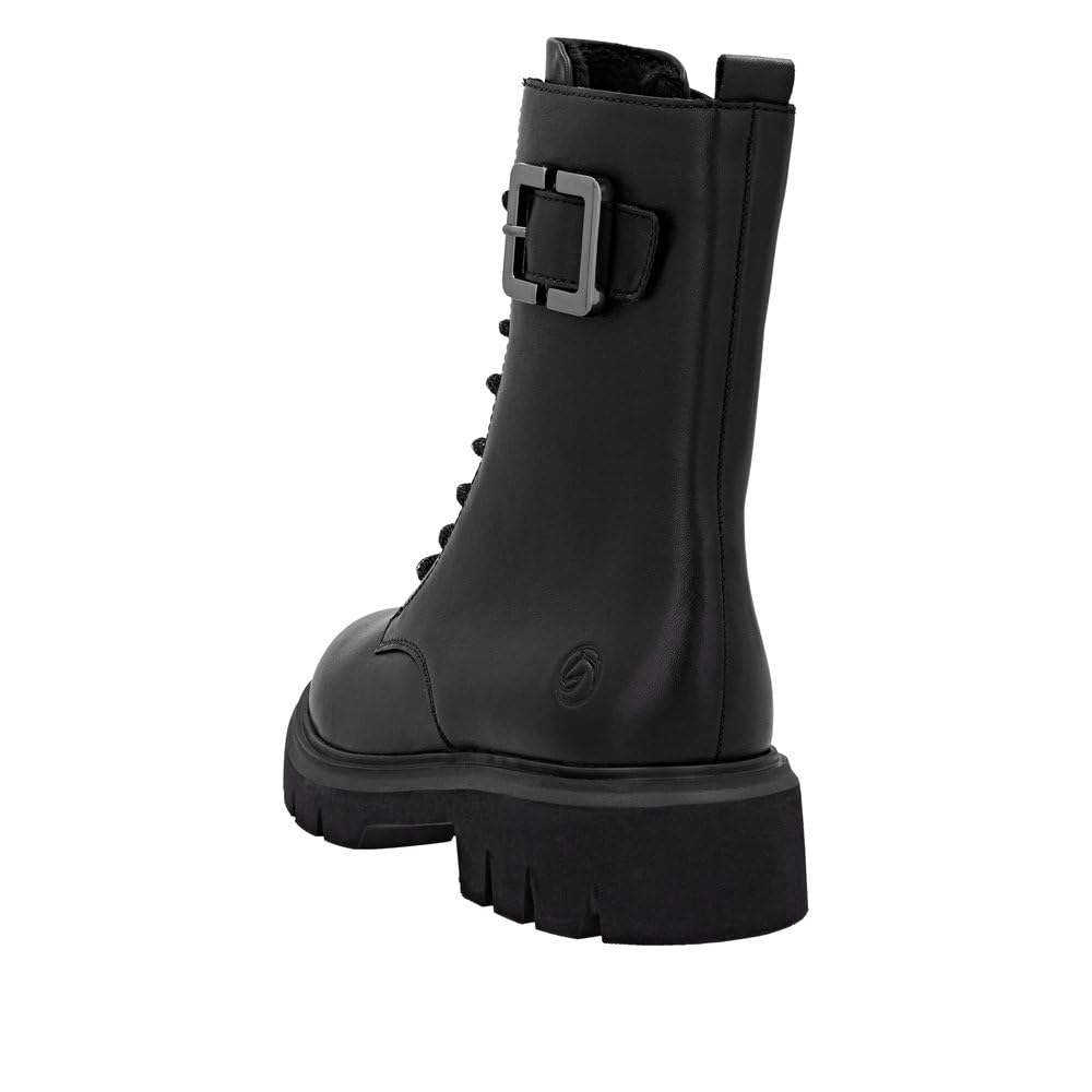 Remonte D1W82-00 bottines à lacets femme noir cuir lisse