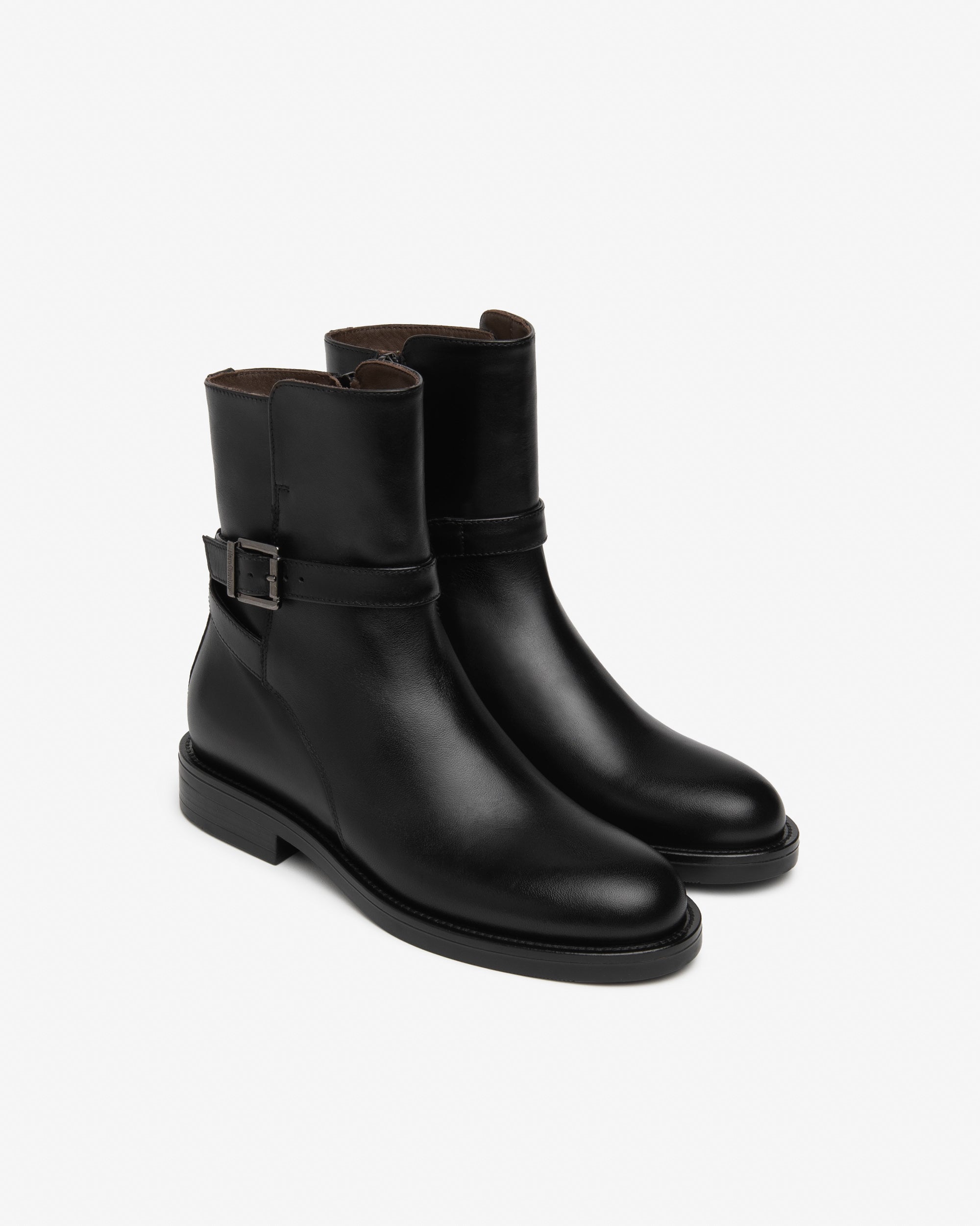 NeroGiardini Bottines Femme Cuir Zip Talon Bloc 30 mm