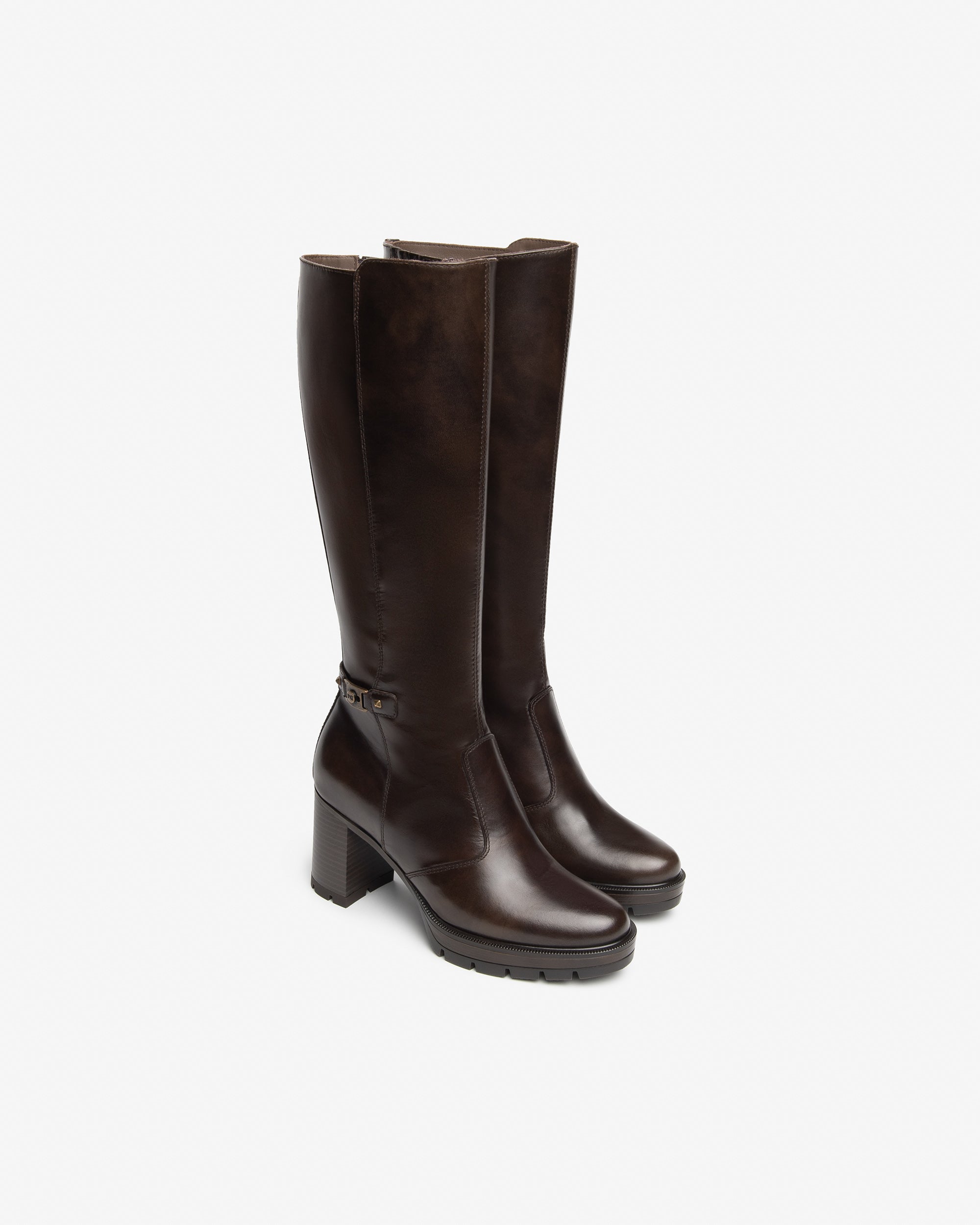 NeroGiardini Bottes Femme Cuir Plateforme Talon 80 mm