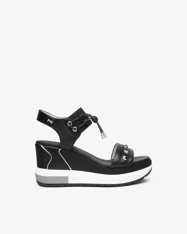 NeroGiardini Sandales Femme Cuir Toile Technique Été