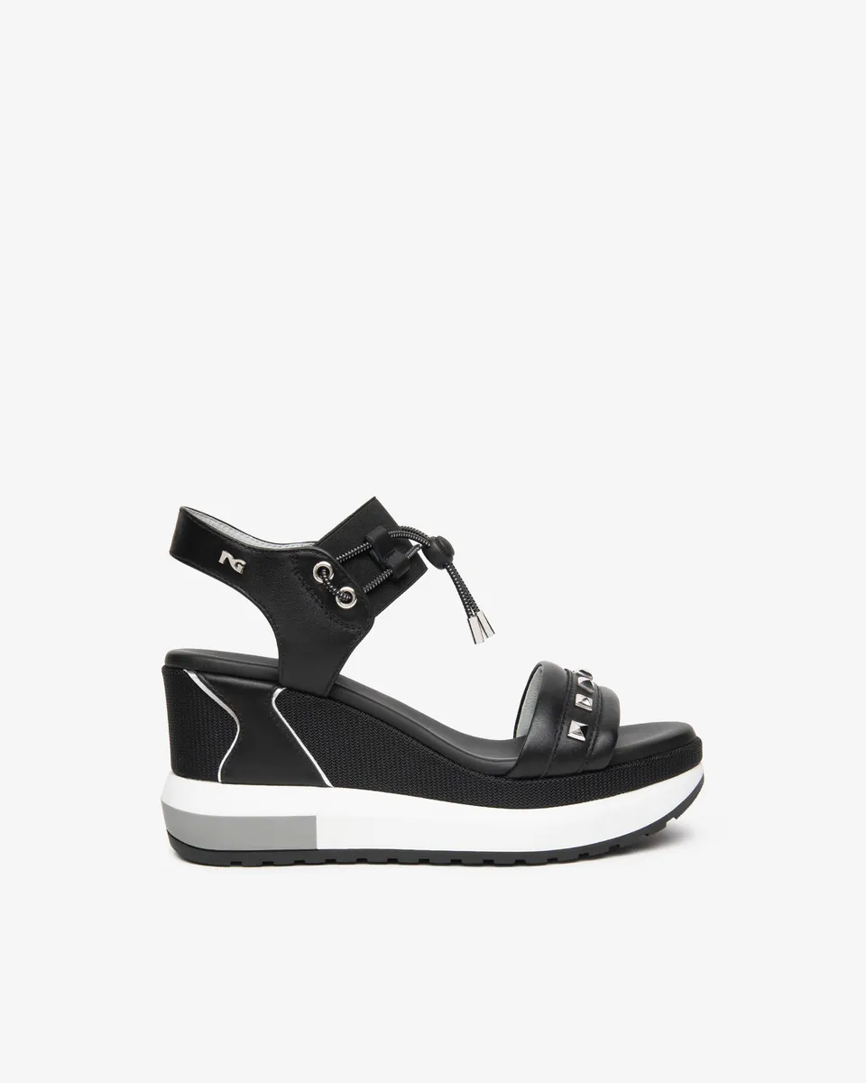 NeroGiardini Sandales Femme Cuir Toile Technique Été