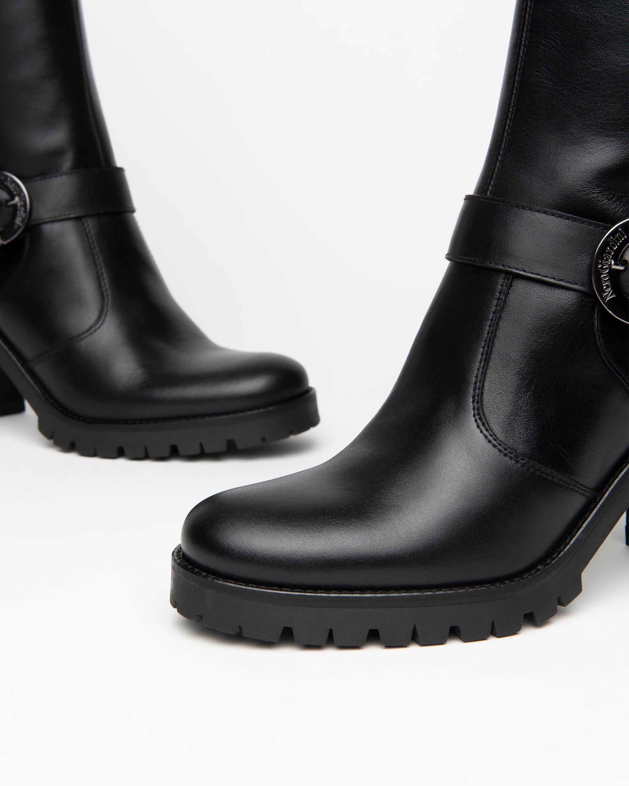 NeroGiardini Bottes femme cuir boucle talon 9 cm 38