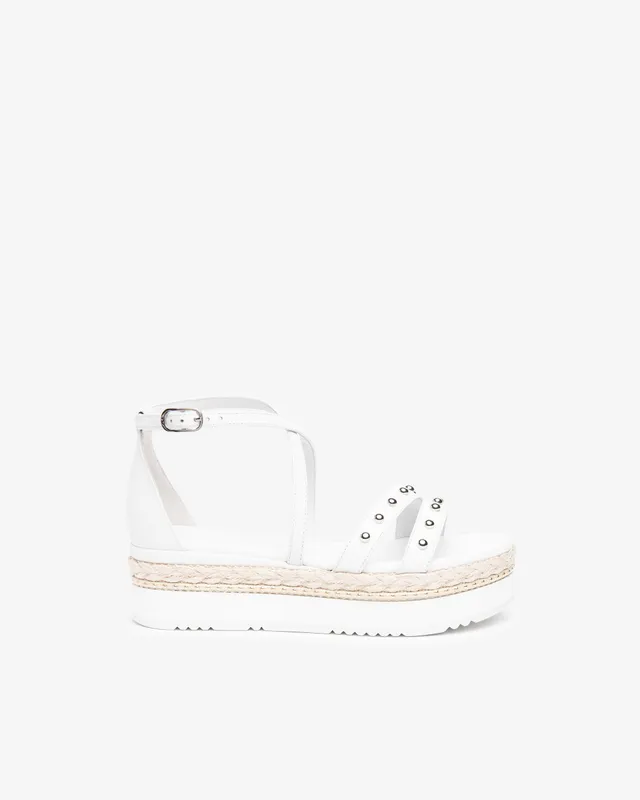 Nerogiardini Sandales femme cuir plateforme 5 cm clous