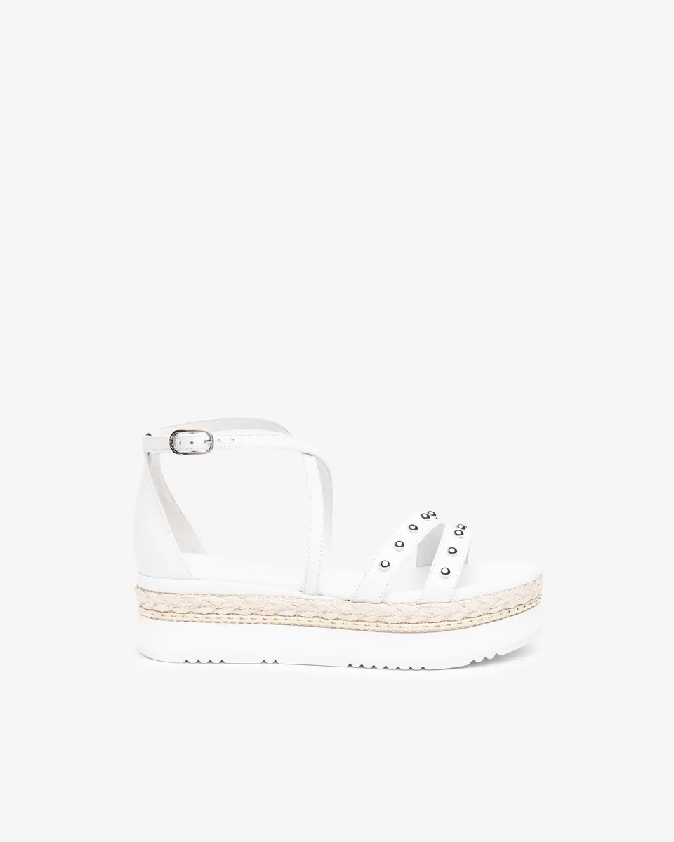 Nerogiardini Sandales femme cuir plateforme 5 cm clous