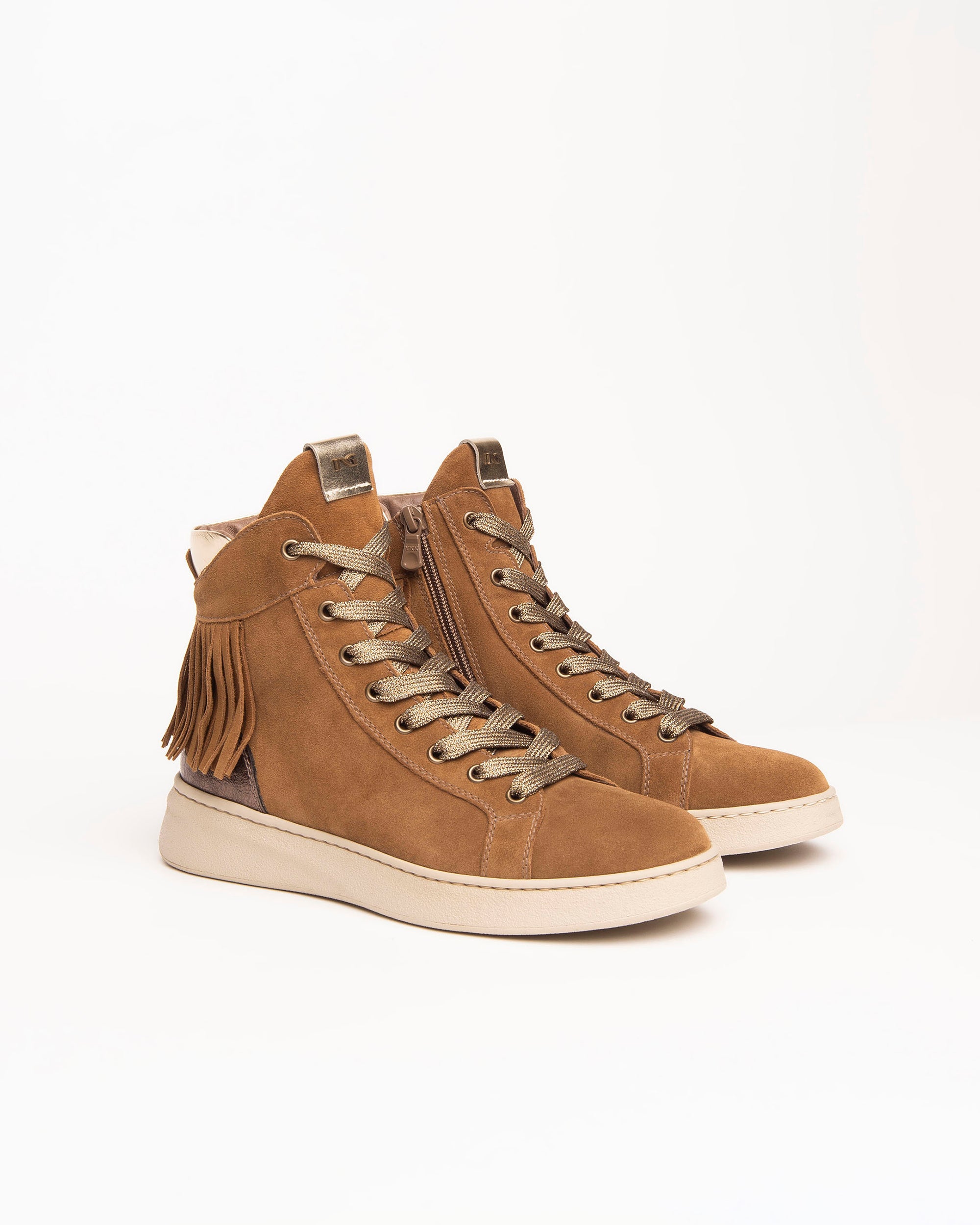 NeroGiardini Sneakers Montantes Femme Cuir Franges