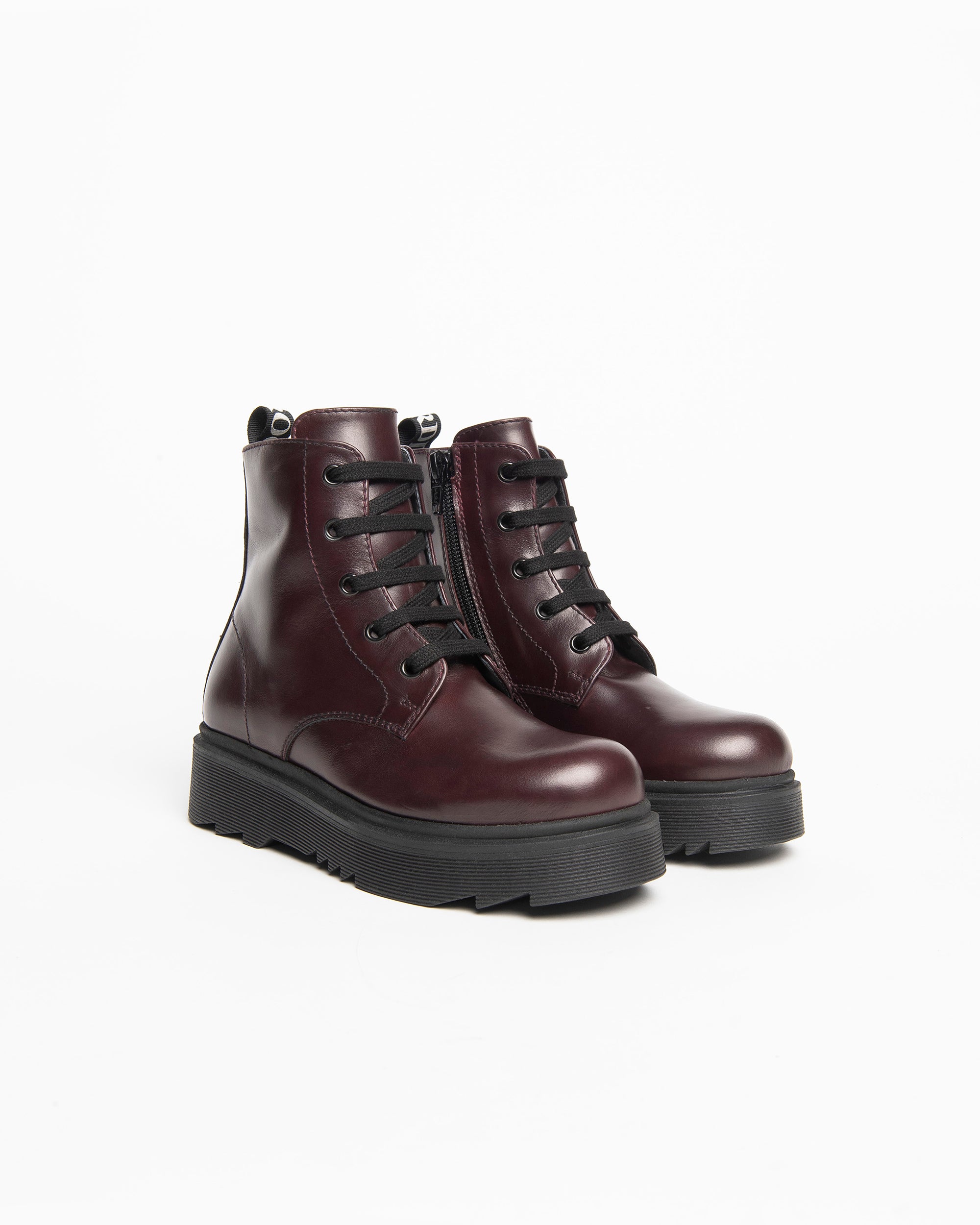 NeroGiardini Bottines Teens Fille Cuir Lacets Plateforme
