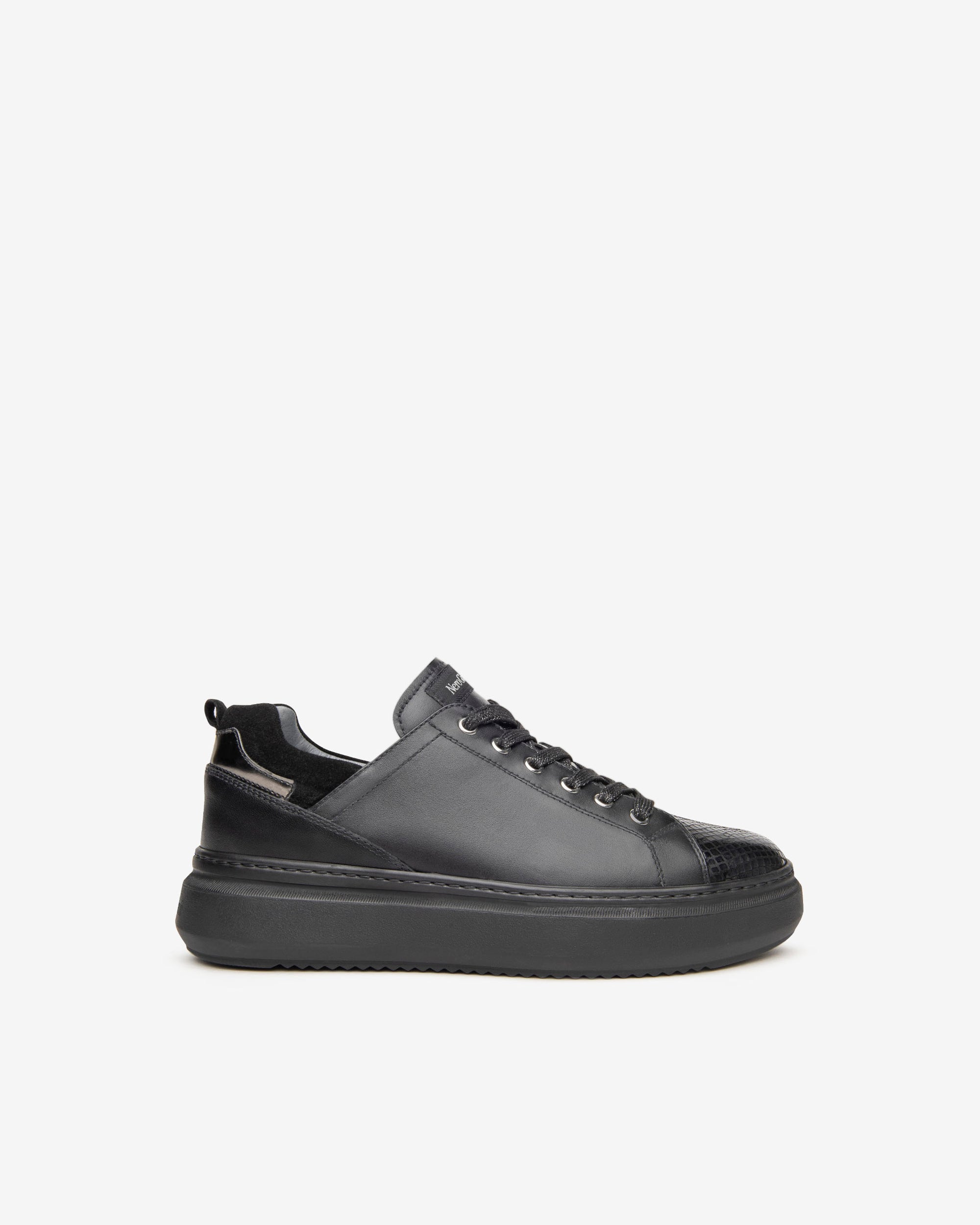 NeroGiardini Sneakers Femme Cuir Lamé Plateforme 4 cm