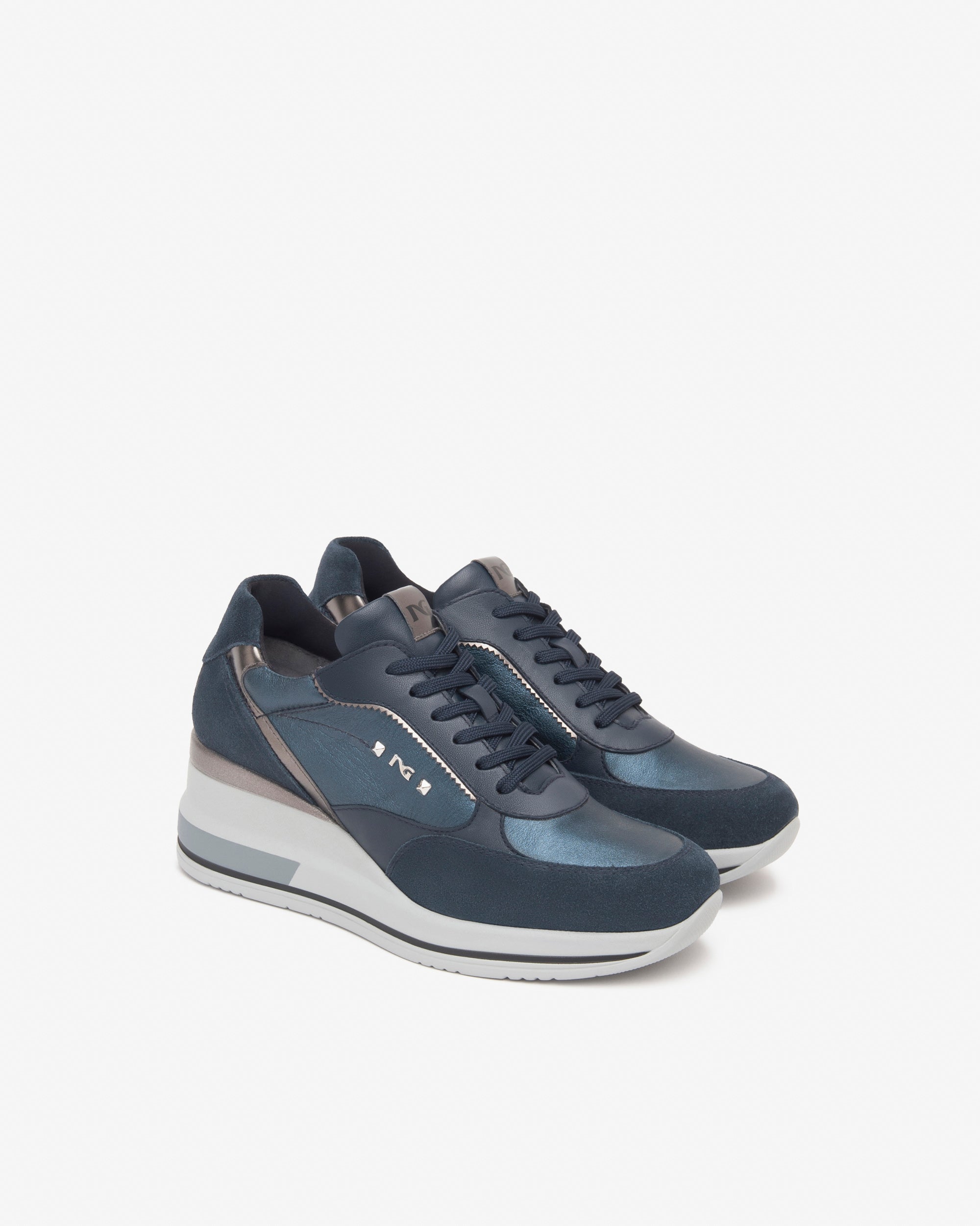 NeroGiardini Sneakers Femme Cuir Velours Vernis Memory