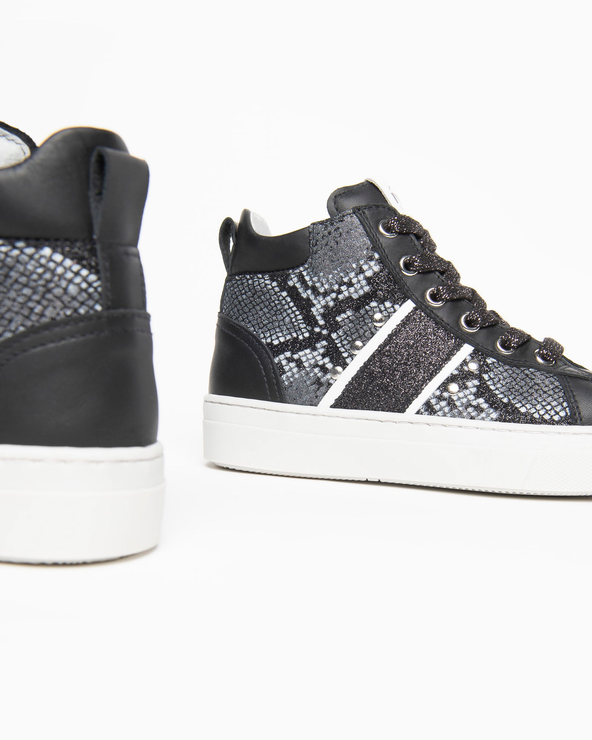 NeroGiardini Sneakers Teen Fille Cuir Lamé Fermeture Éclair