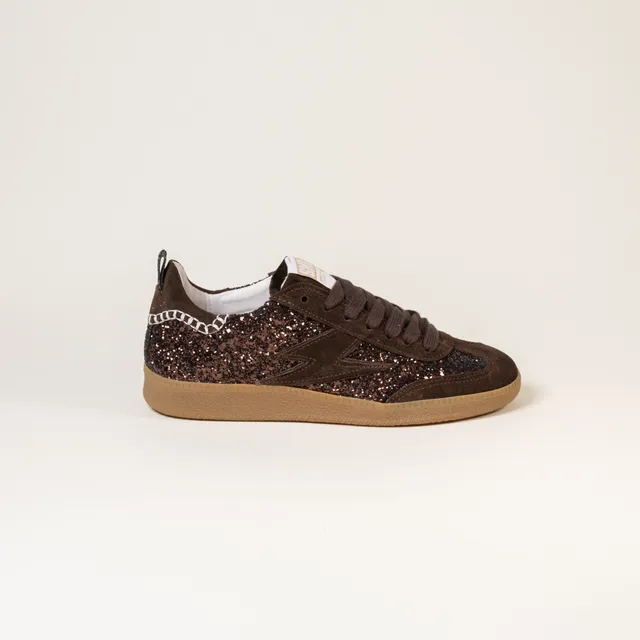 Semerdjian Kayla E112 baskets cuir glitter marron