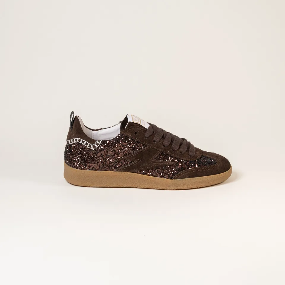 Semerdjian Kayla E112 baskets cuir glitter marron