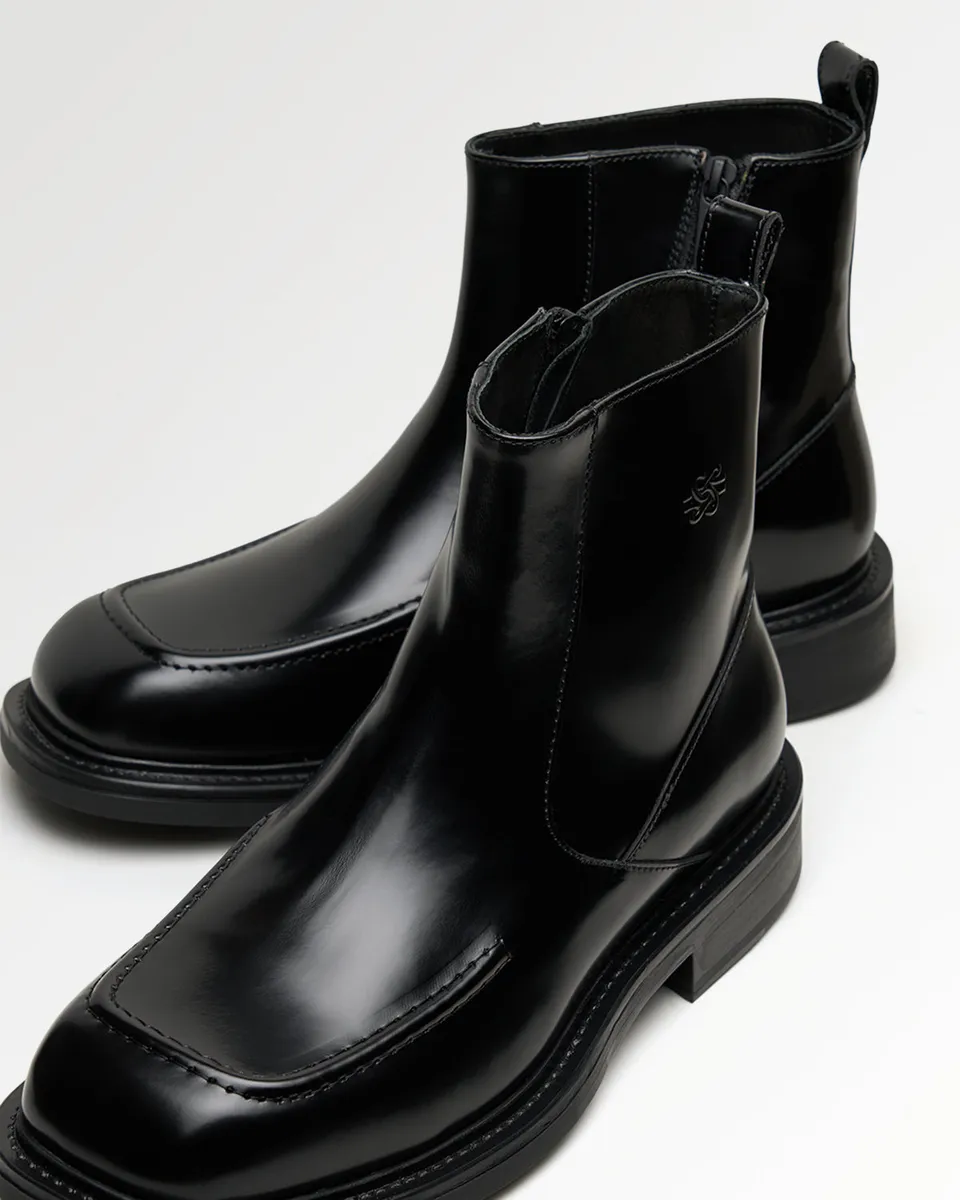 Filling Pieces Shaft Boot Polido bottes cuir noir