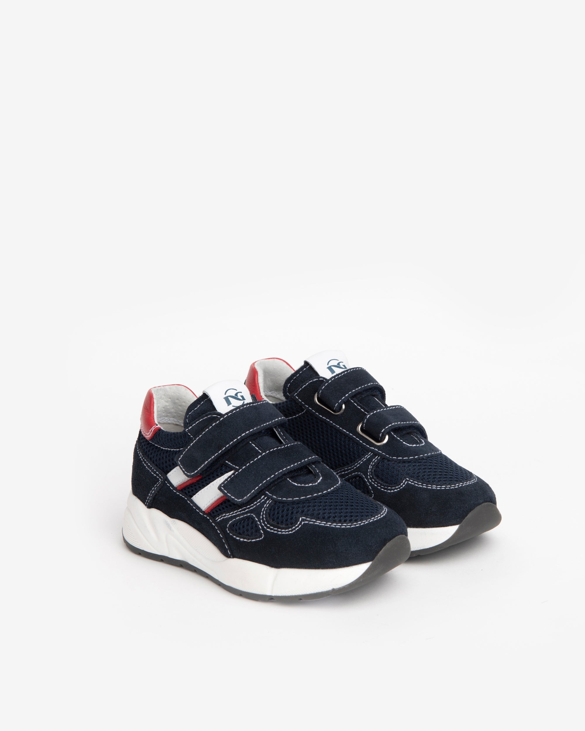 NeroGiardini Sneakers Garçon Velcro Toile Cuir Velours