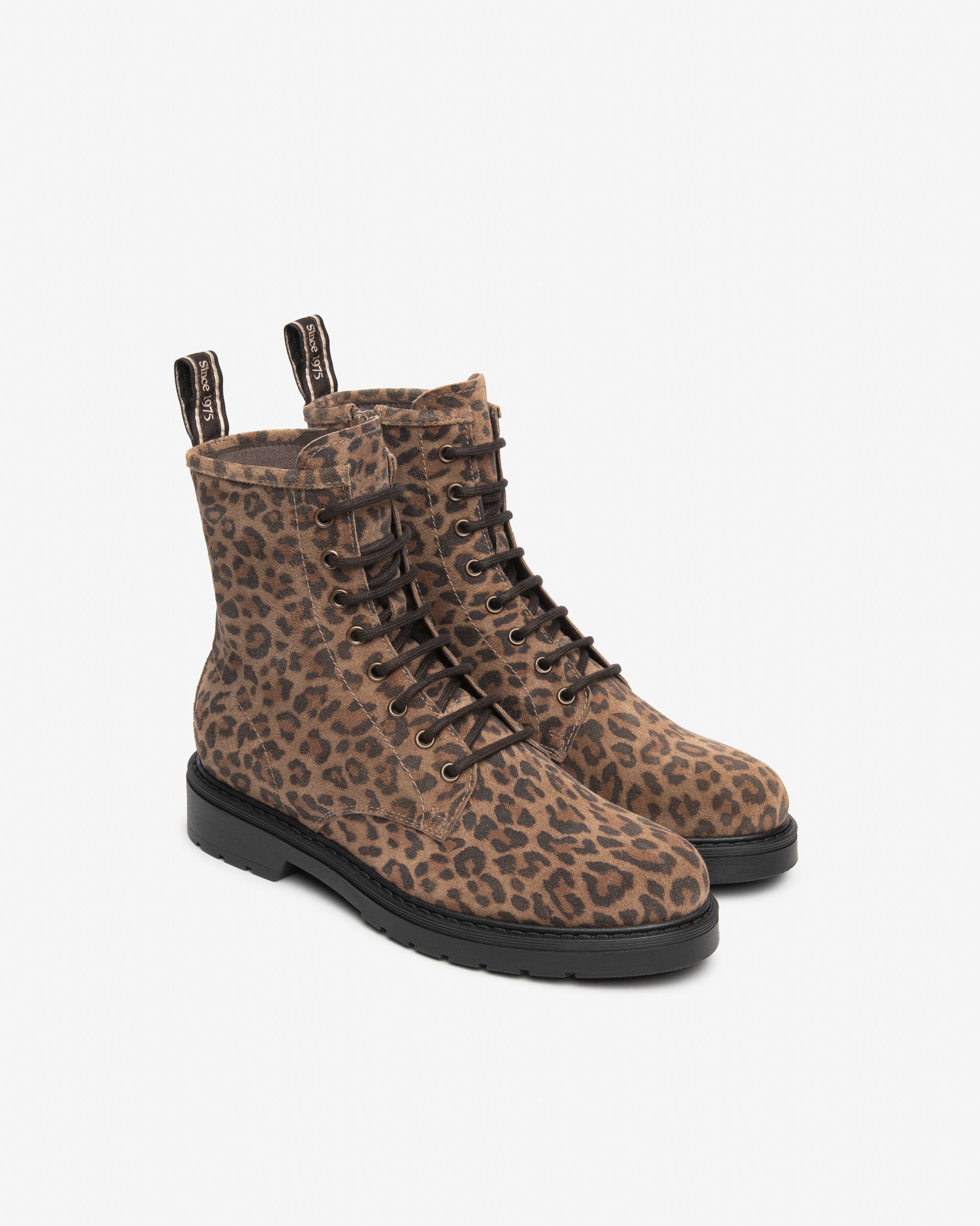 NeroGiardini Bottines Motardes Daim Léopard Talon 30mm