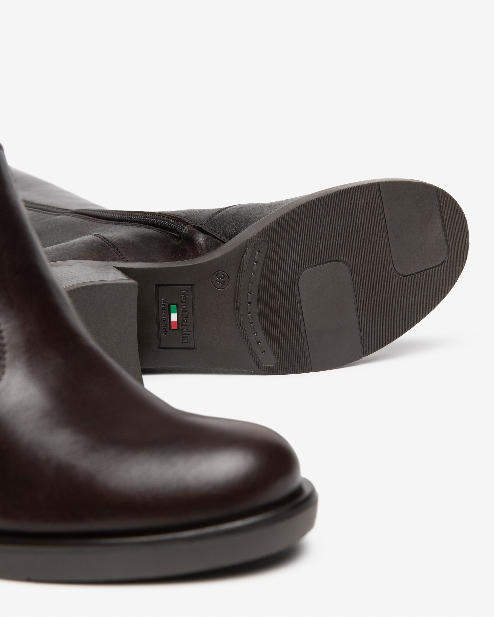 NeroGiardini Bottes Femme Cuir Talon Bloc 65 mm