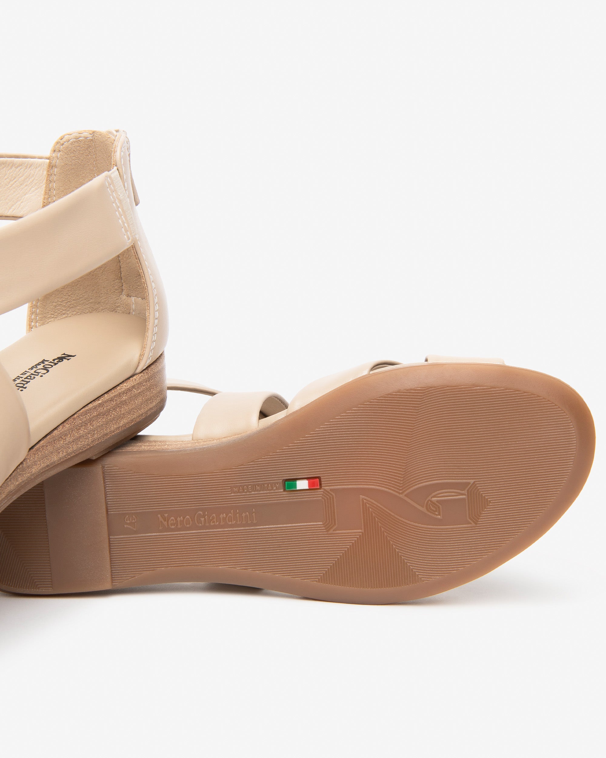 NeroGiardini Sandales Femme en Cuir Sandales Été Made in Italy
