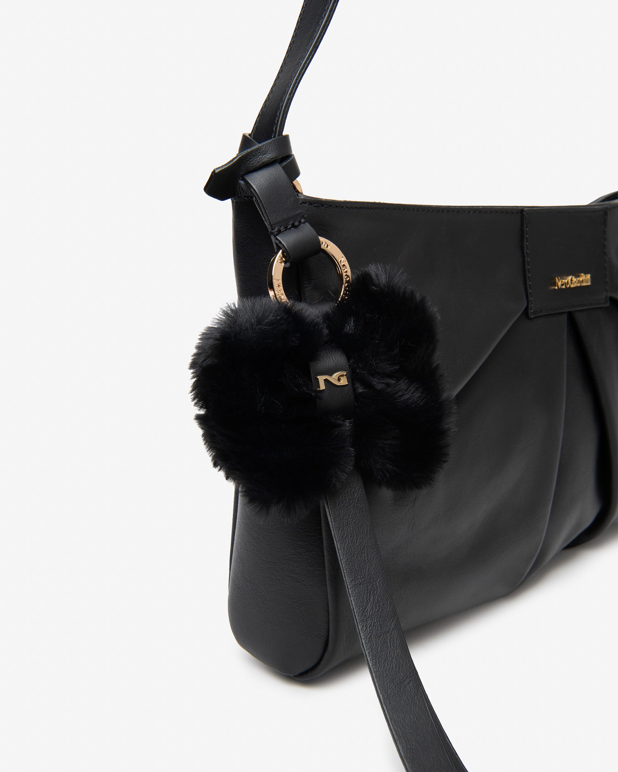 Nerogiardini Sacs Épaule Femme Cuir Drapé Zip