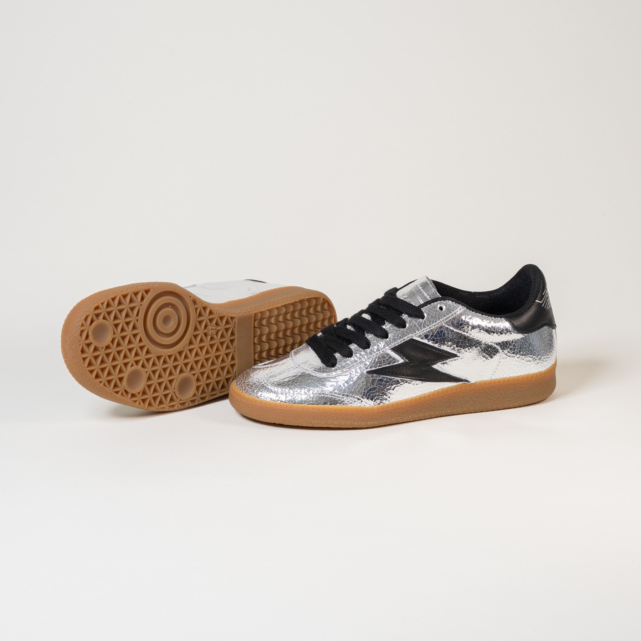 Semerdjian Emily E245 baskets argent noir crack