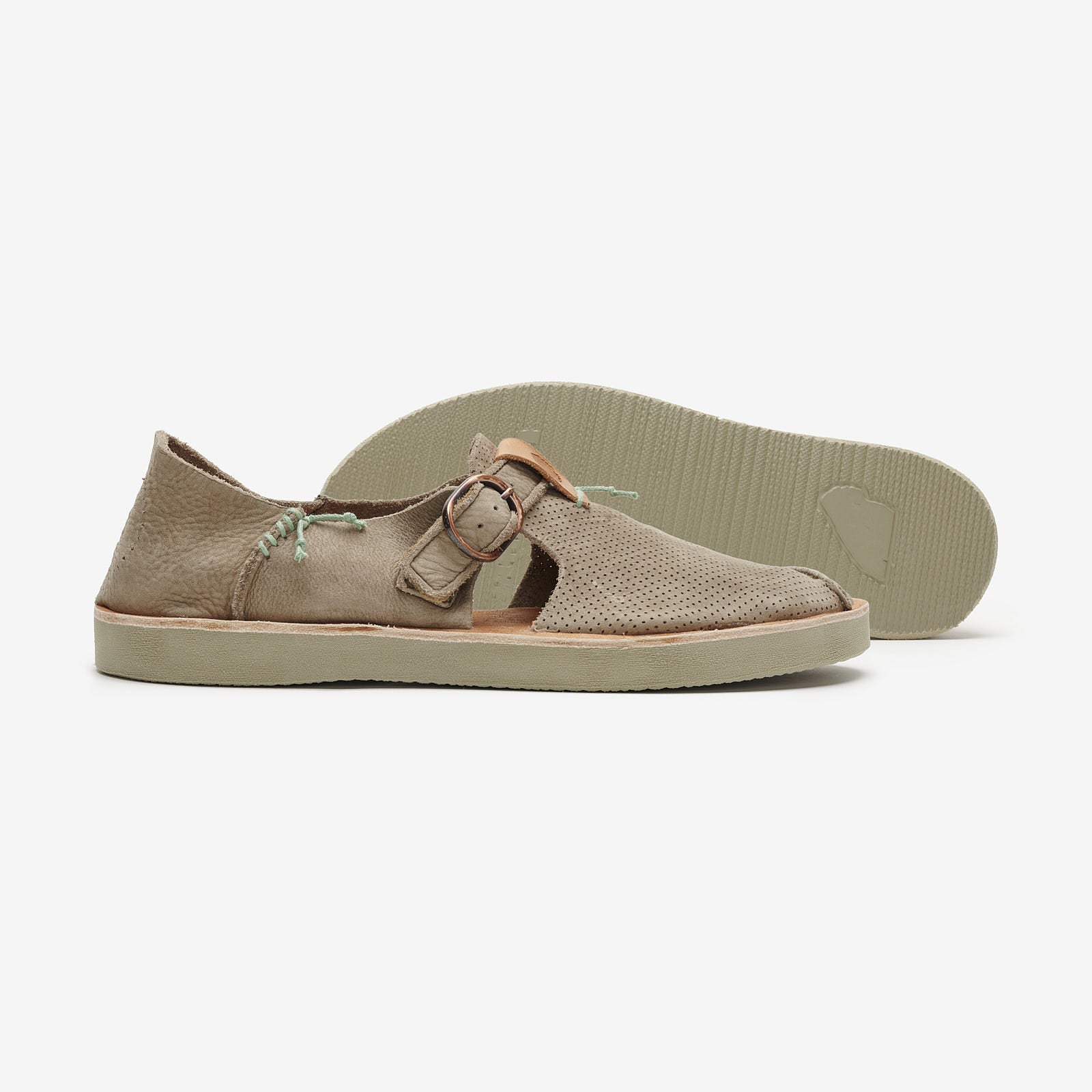 Satorisan Benirras Microperforated sandales vert cuir
