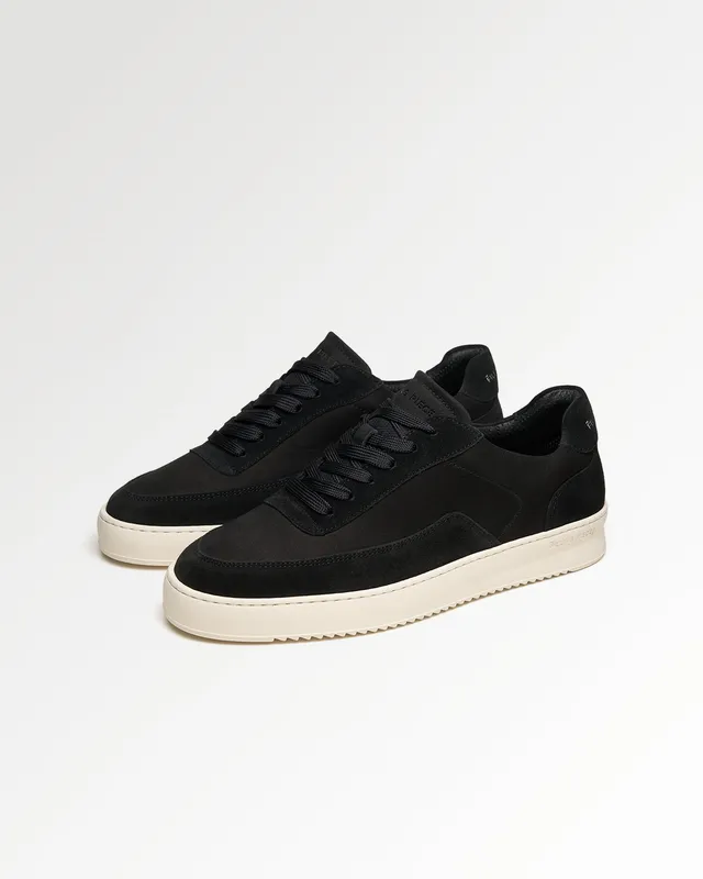 Filling Pieces Mondo sneakers Suede Grain Black cuir homme
