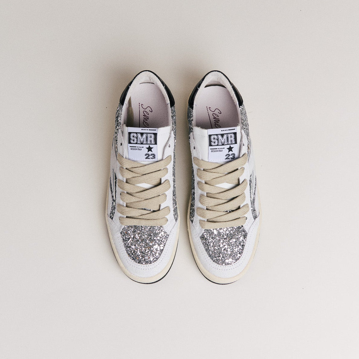 SMR Semerdjian Dany C317 Sneakers Glitter Argent Vintage