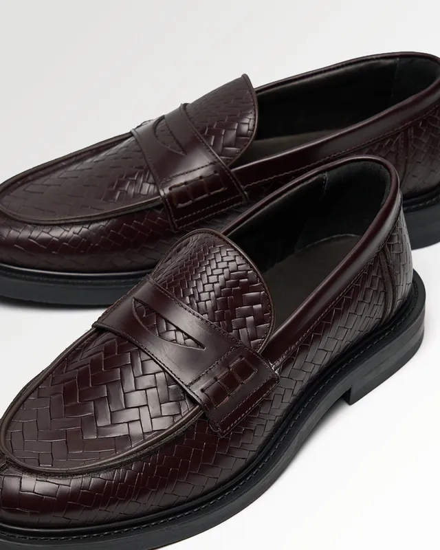 Filling Pieces Woven Twist loafer marron cuir tressé