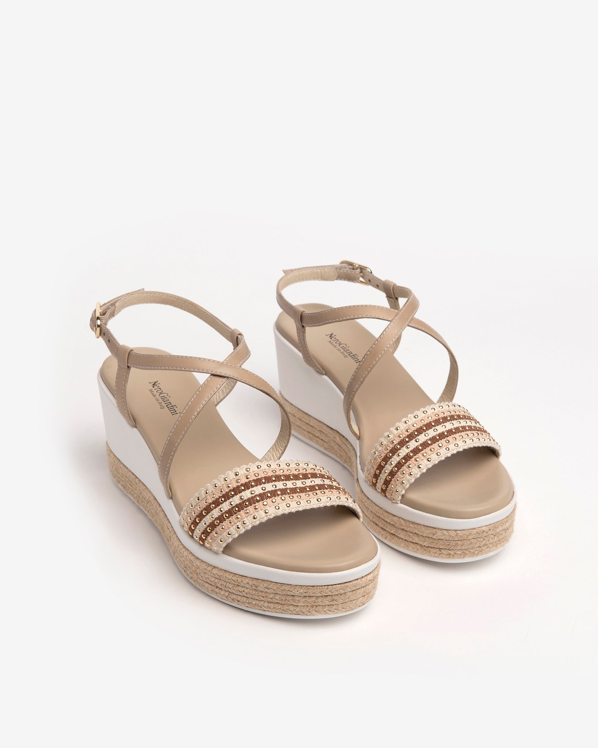 NeroGiardini Sandales Femme Cuir Compensées 7 cm