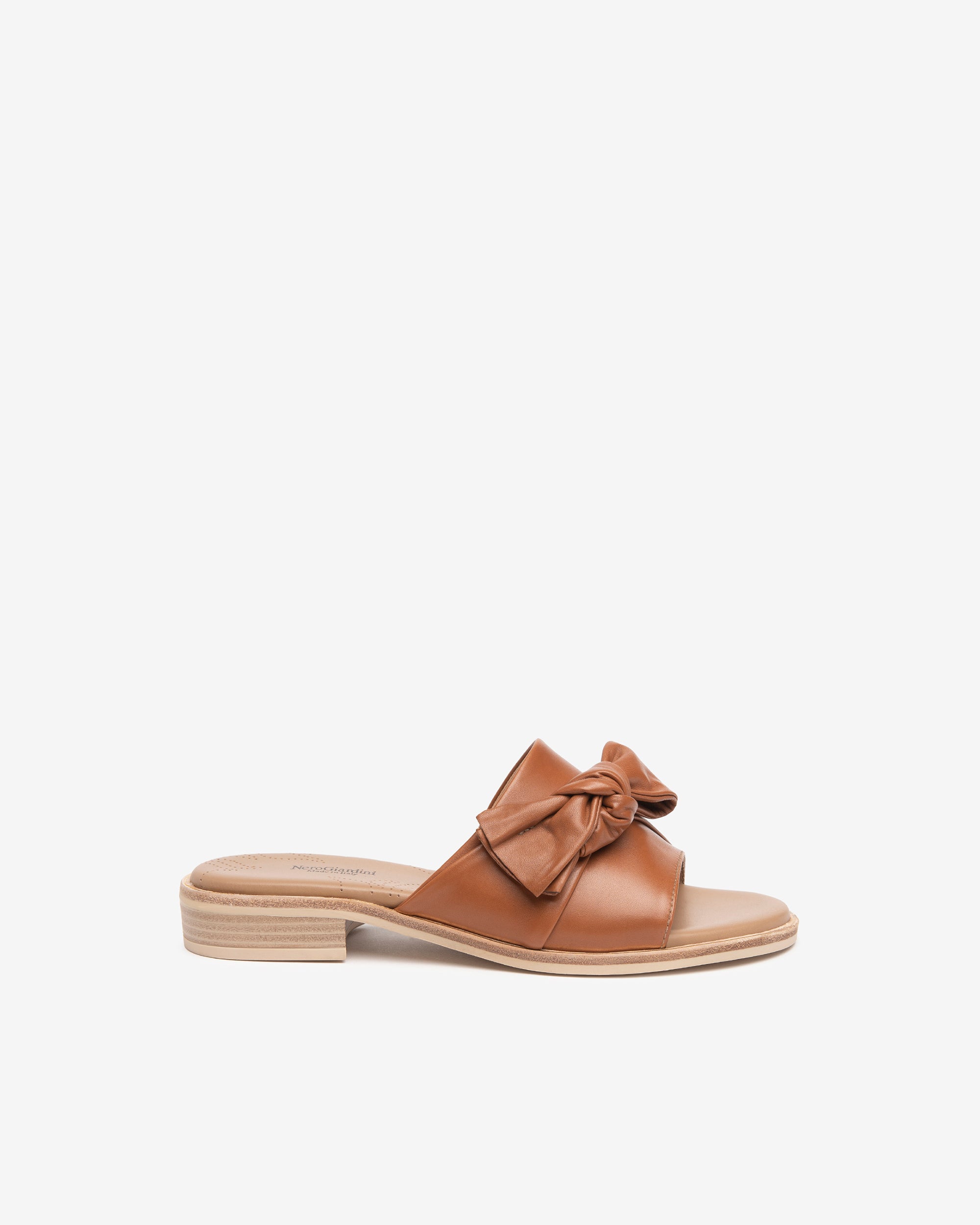Nerogiardini Mules Femme Cuir Nœud Talon 2,5 cm