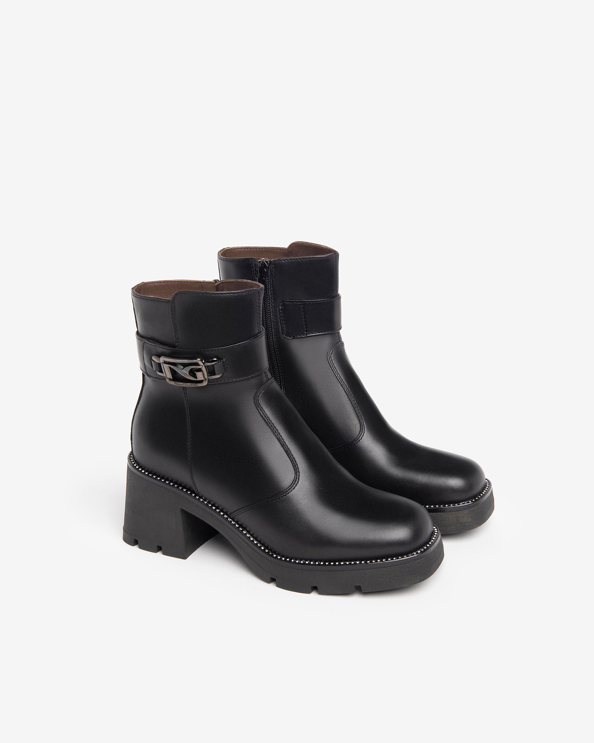 NeroGiardini Bottines Femme en Cuir combat hiver
