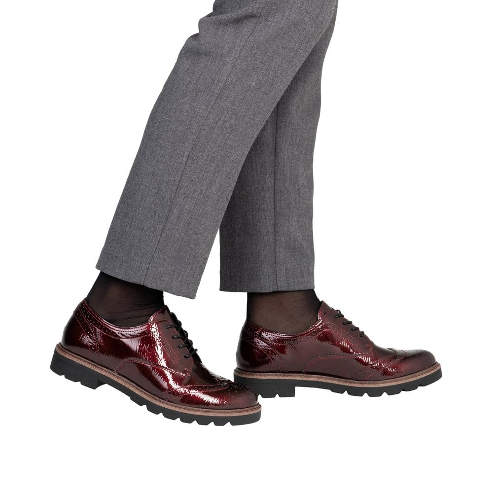 Remonte D2Q04 Chaussures à Lacets Femme Bordeaux Laqué