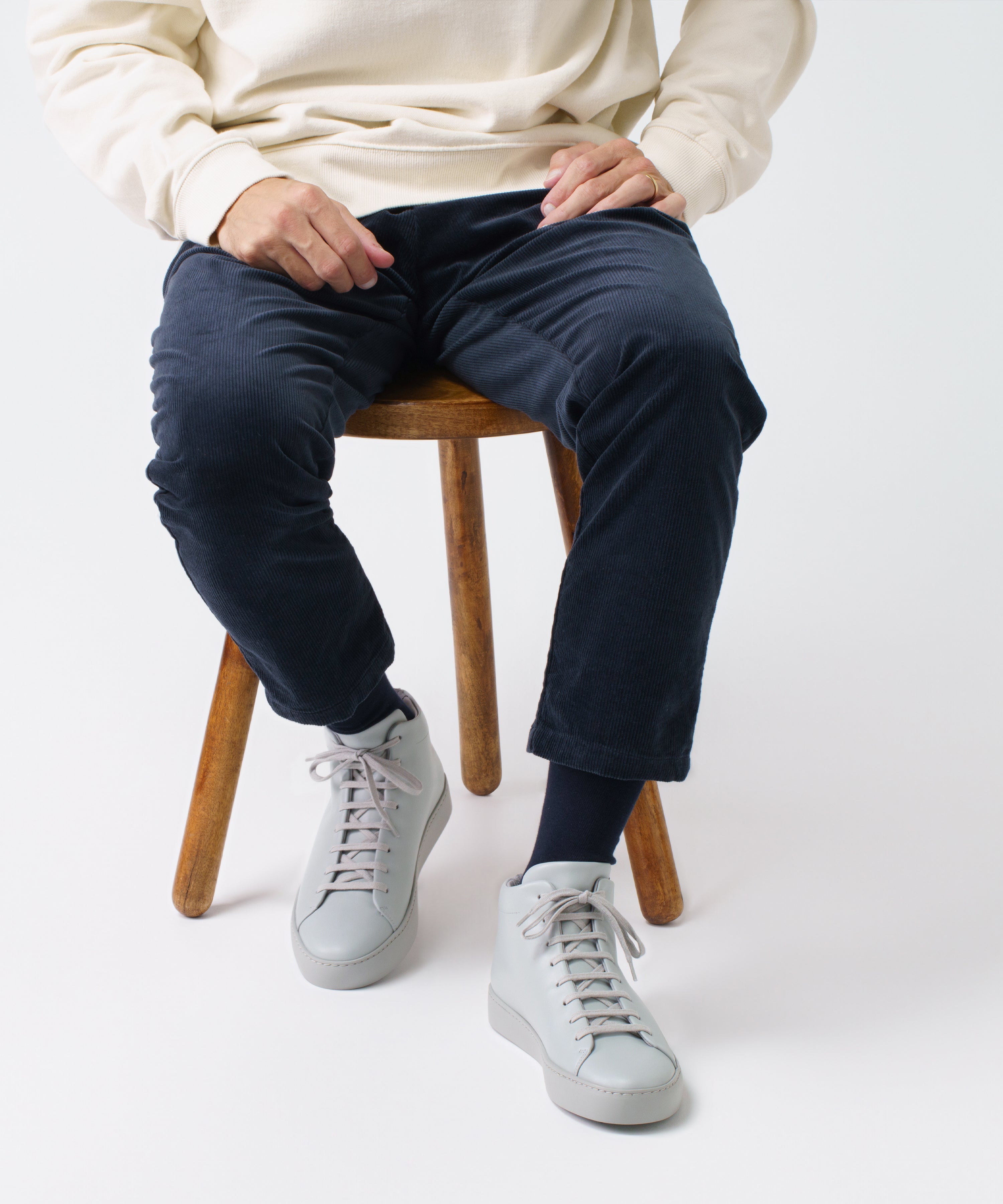 JAK Royal Hi Sneakers Montantes Cuir Gris Clair