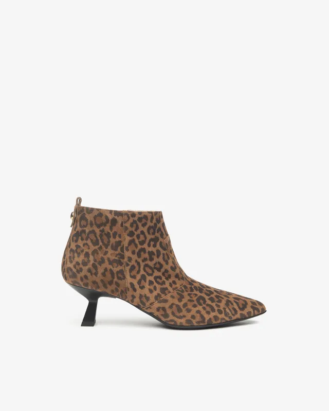 Nerogiardini Bottines Femme Cuir Velours Léopard Talon 50 mm