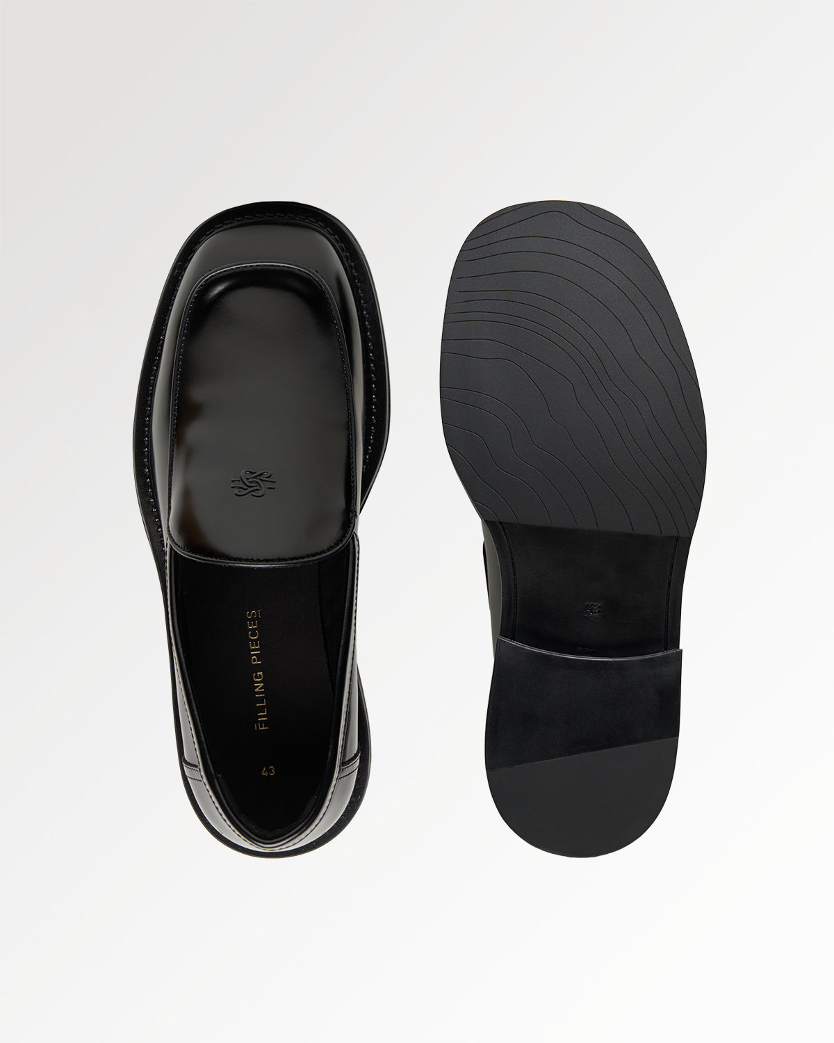 Filling Pieces Square Loafer Polido mocassin noir cuir