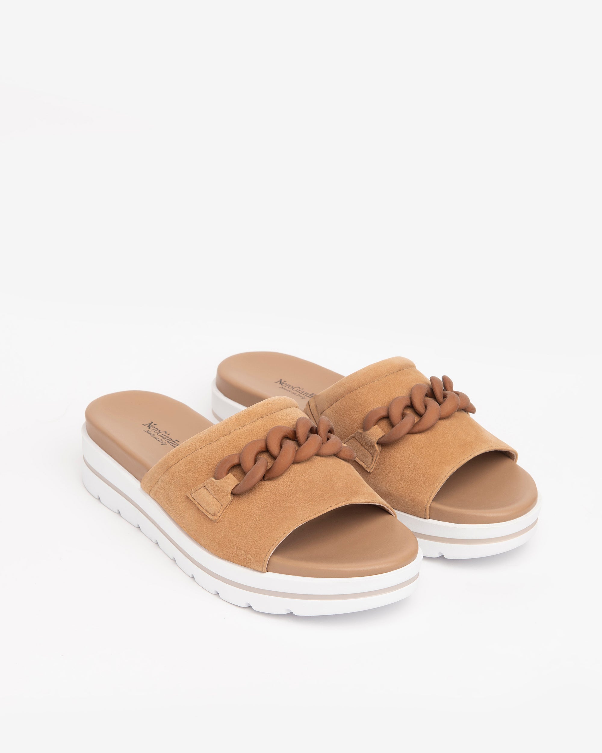 NeroGiardini Mules mules femme cuir nubuck chaîne