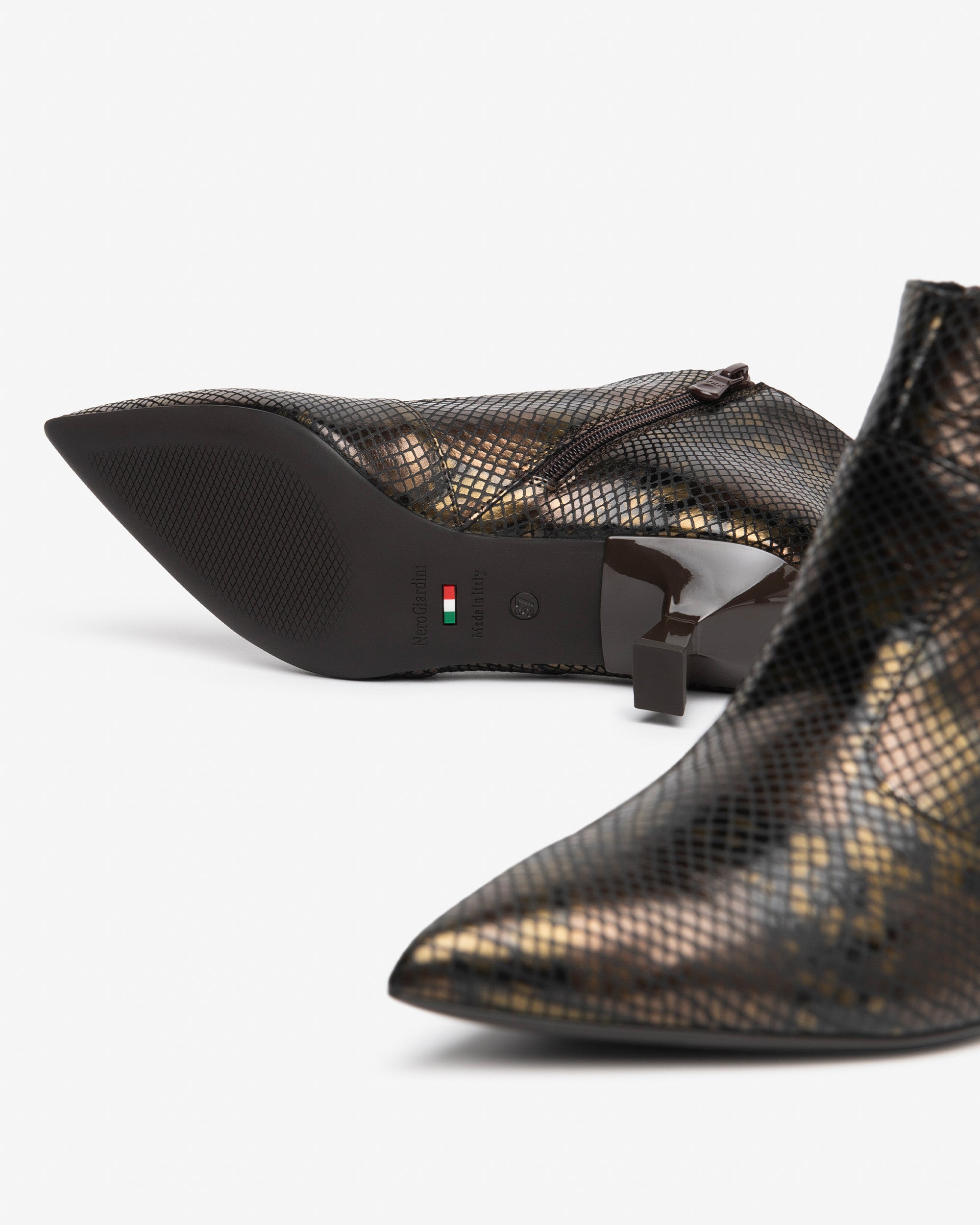Nerogiardini Bottines Femme Cuir Bottine Vipère Talon 55 mm