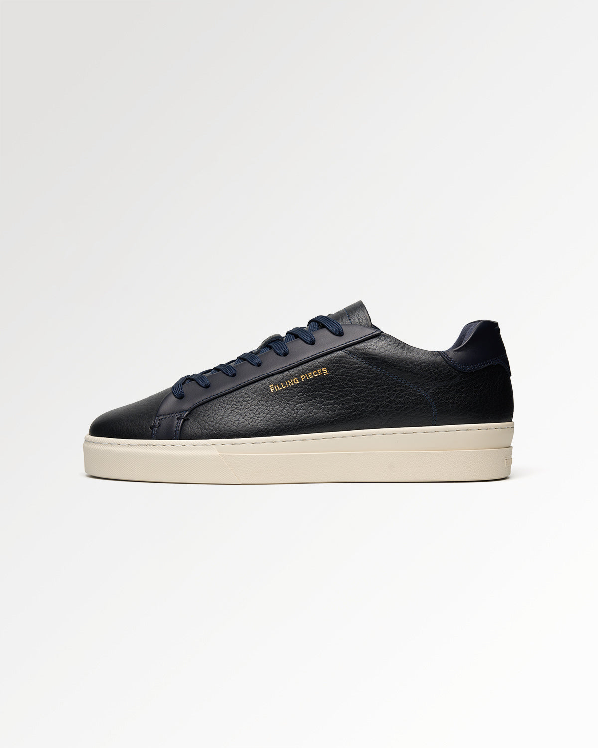 Filling Pieces Tiebreak Waxed Grain Navy sneakers bleu marine cuir