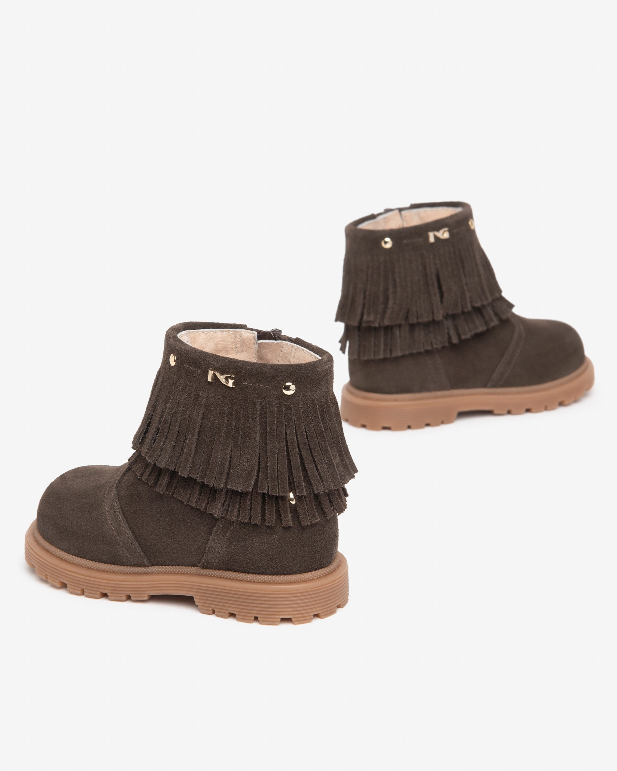 NeroGiardini Bottines Junior Fille Daim Franges Confort