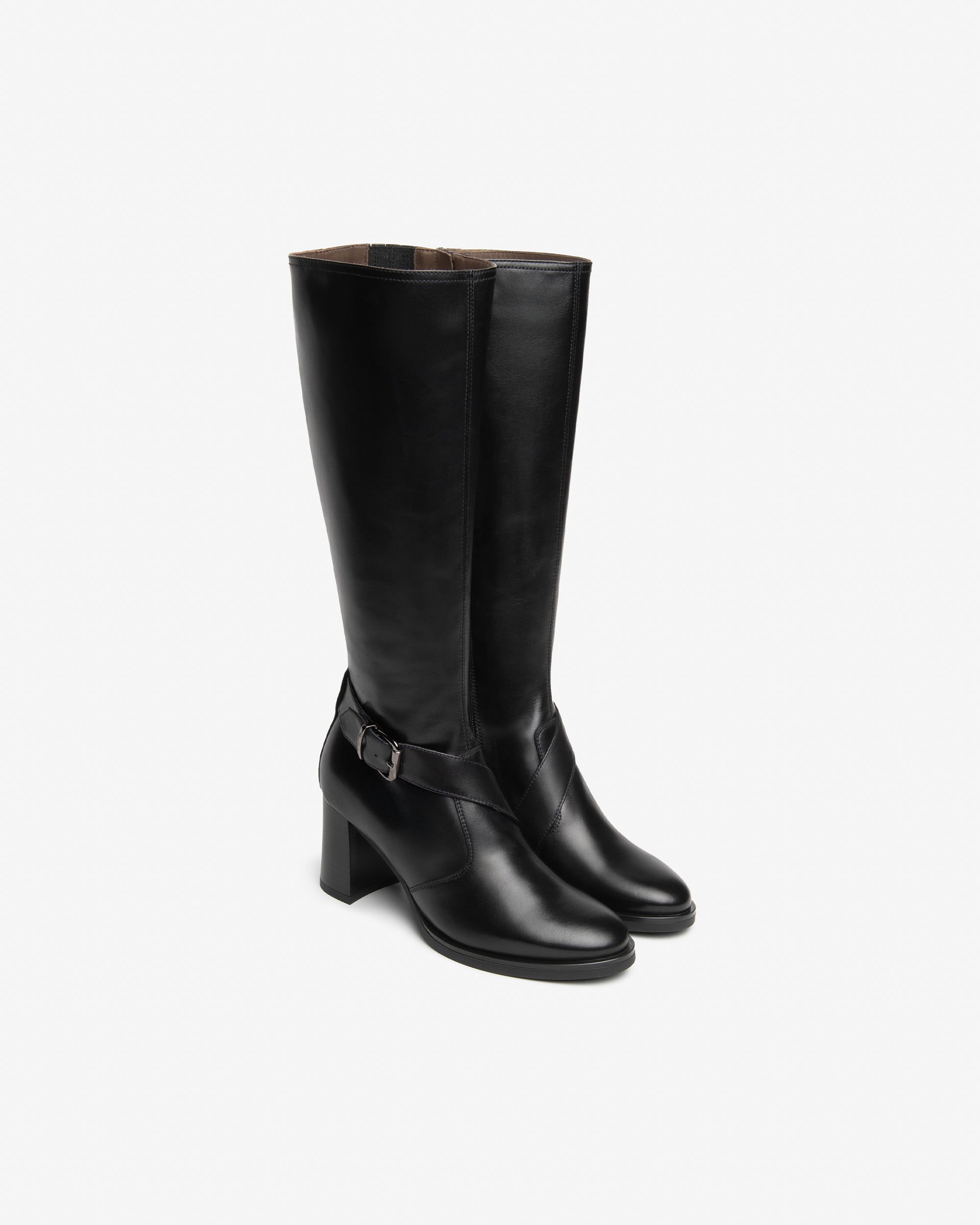 NeroGiardini Bottes Femme Cuir Talon Bloc 75 mm