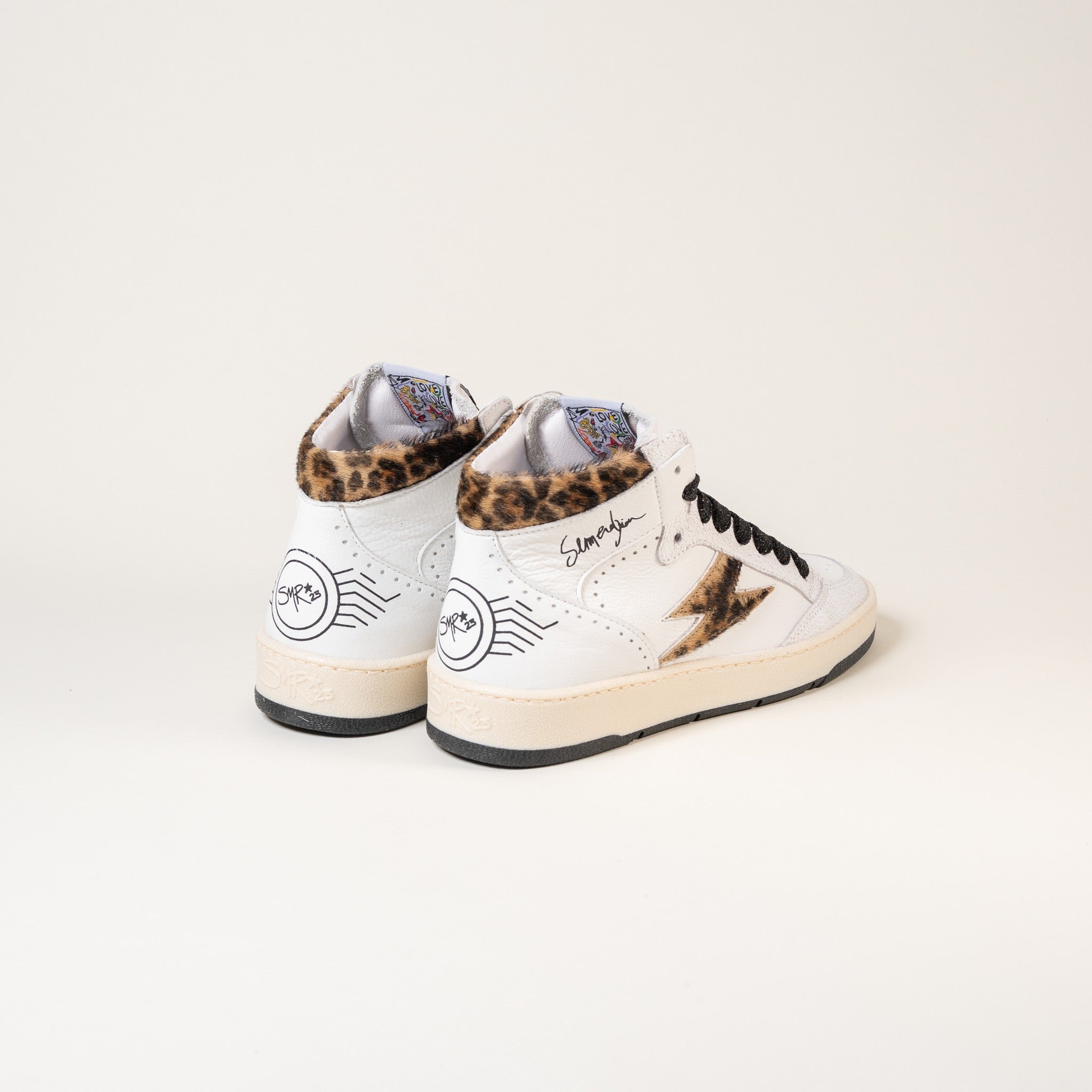 Semerdjian Braga E131 baskets blanc léopard cuir
