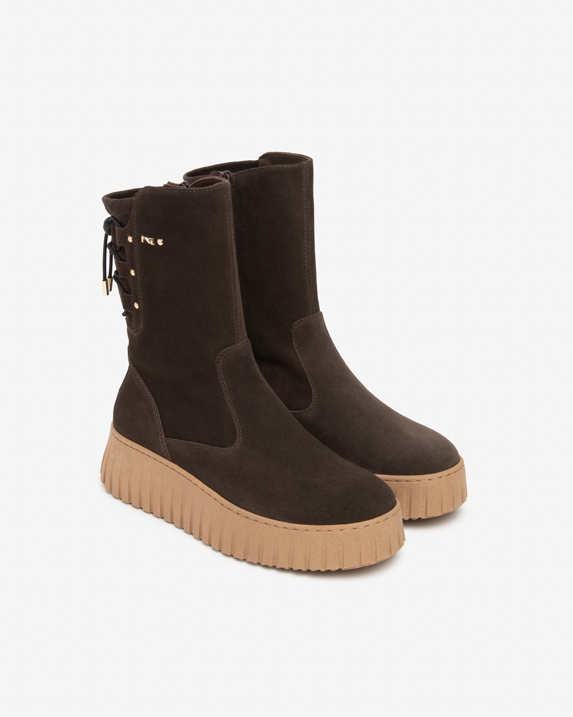 NeroGiardini Bottines Femme Daim Plateforme 55mm Zip