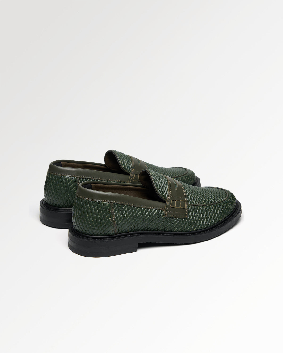 Filling Pieces Reed mocassins cuir vert foncé