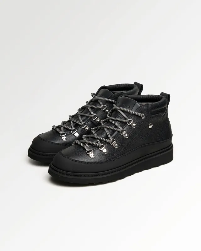 Filling Pieces Glacier Boot Boots cuir grainé noir homme