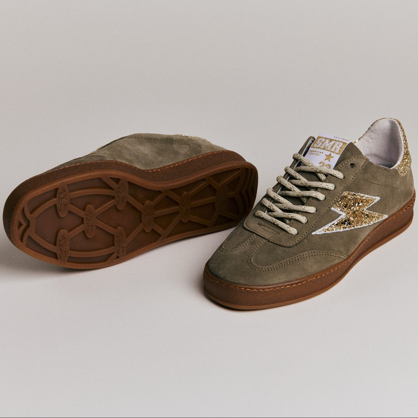 SMR India D584 baskets daim kaky glitter or