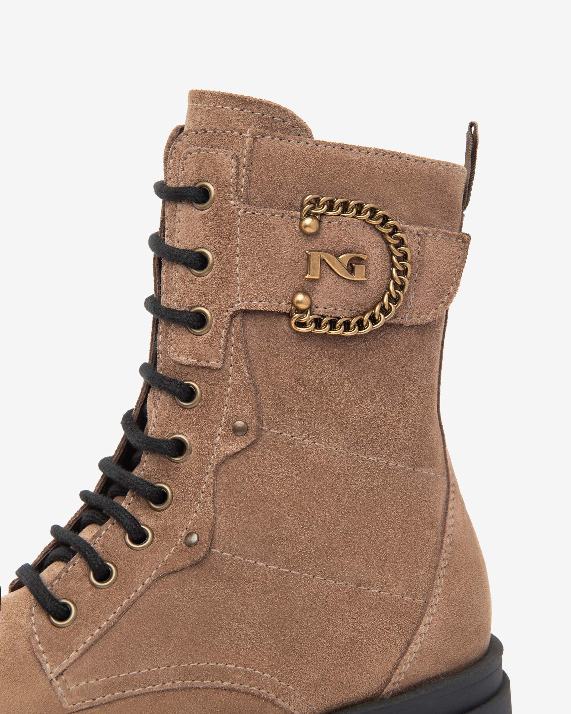 NeroGiardini Bottines Motardes Femme Cuir Velours